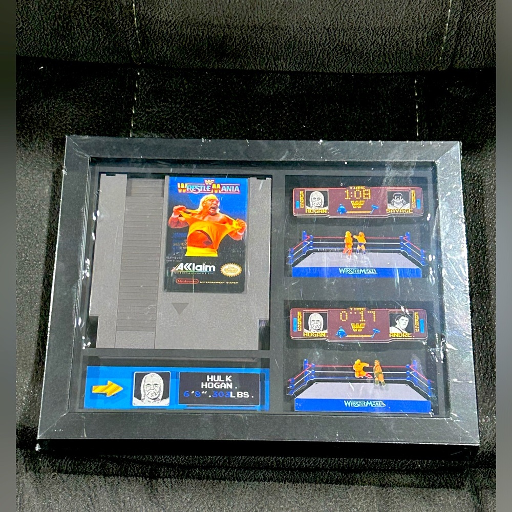 Custom Hulk Hogan Wrestlemania Nintendo shadow box MUST SEE!